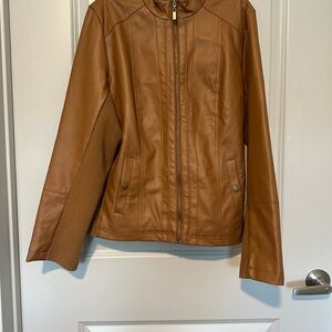 Philosophy Women's Brown and Tan faux leather Jacket